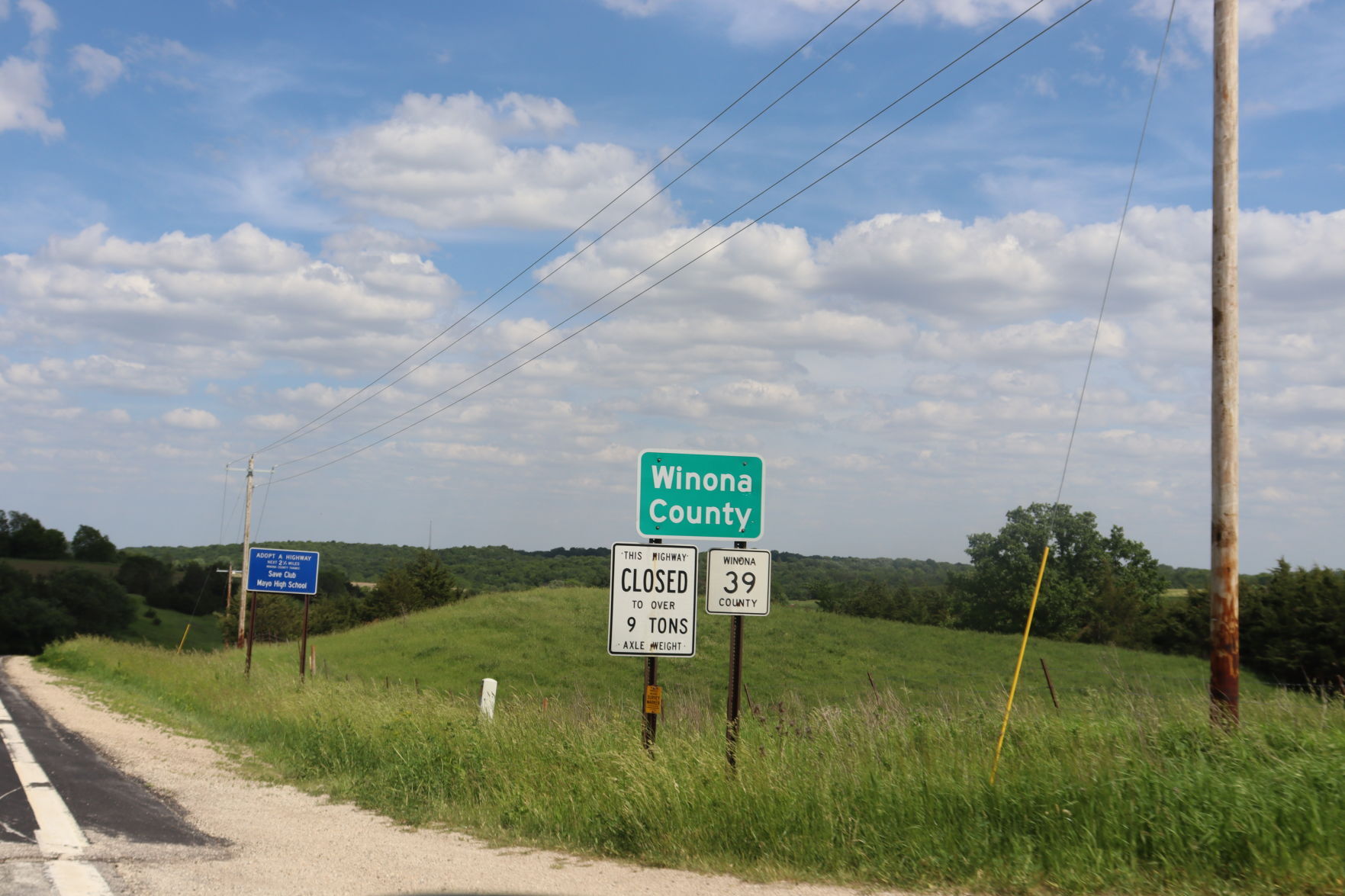 Winona County sign